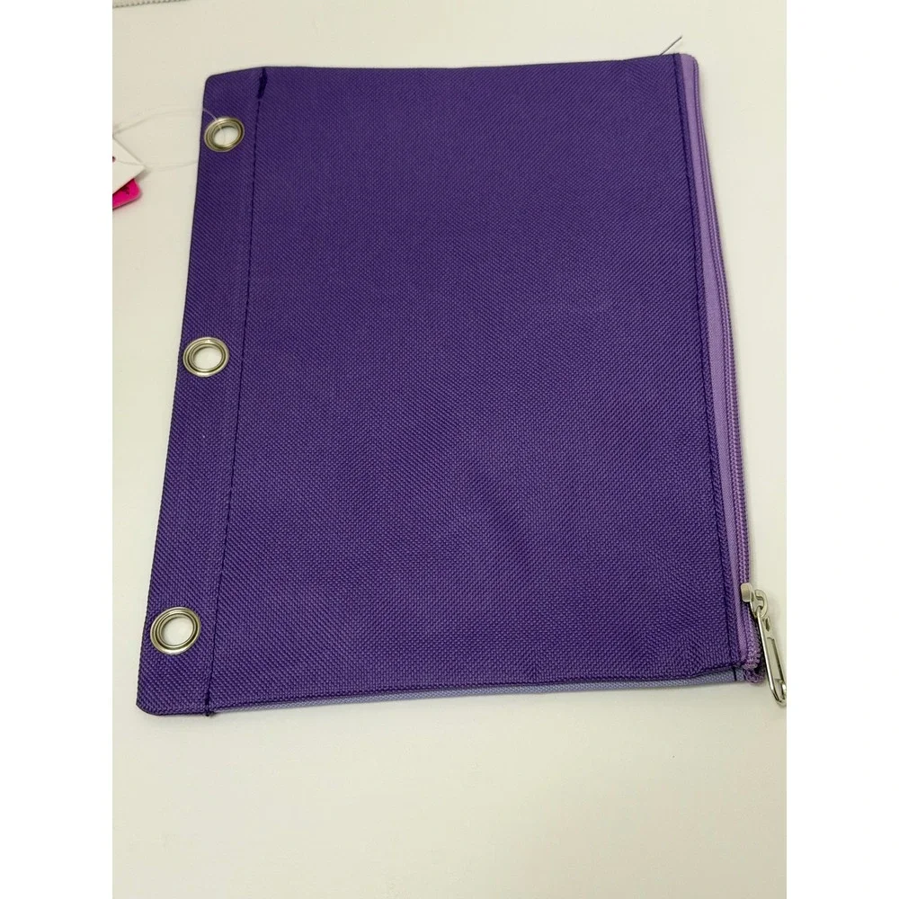 Fashion Angels Cat Milkshake 3 Ring Binder Pouch Purple School Pencil Case 80569